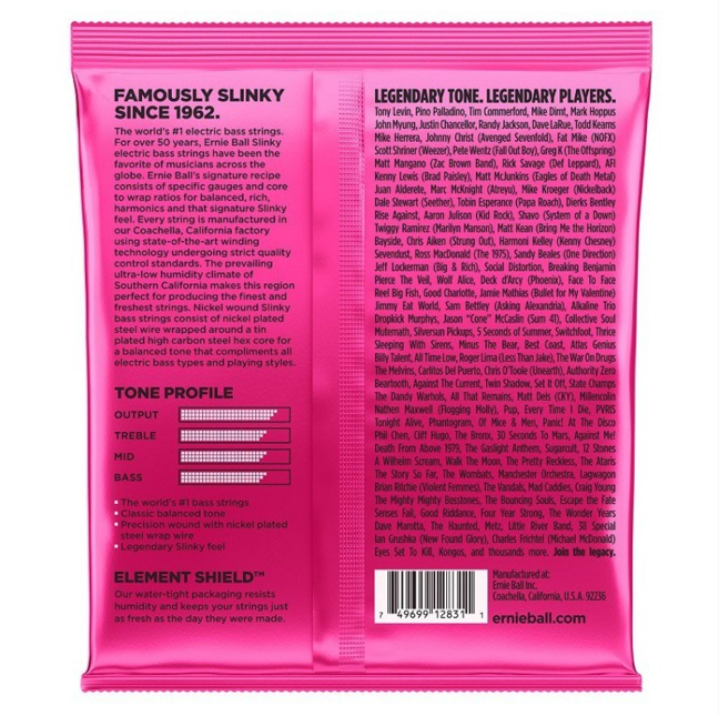 ENCORDADO PARA BAJO ELÉCTRICO ERNIE BALL 5 CUERDAS SUPER SLINKY 2824 - Imagen 2