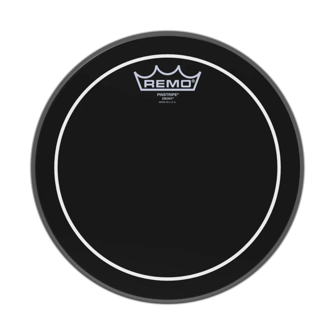 PARCHE REMO 14″ PINSTRIPE EBONY GOTA DE ACEITE