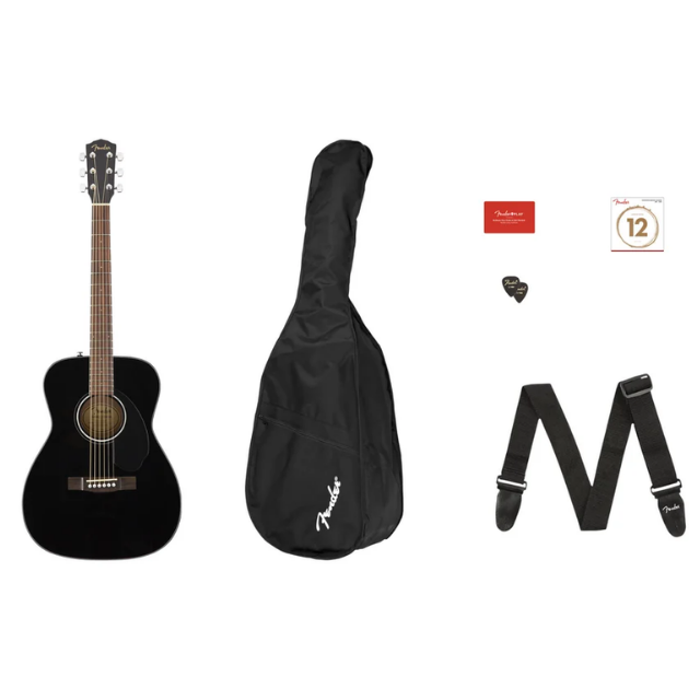 KIT GUITARRA ACUSTICA FENDER CC60S CONCERT NEGRO